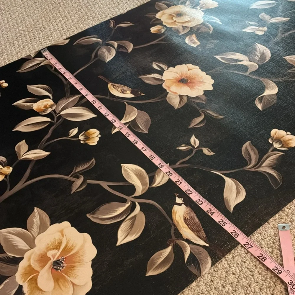 Floral and Bird Textured Wallpaper sample